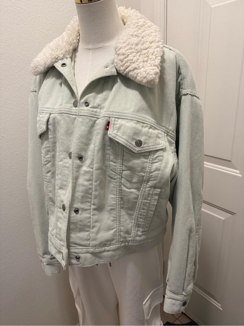 Levi's Mint Corduroy Sherpa Collar Trucker Jacket